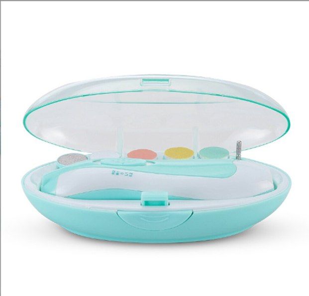 Electric Baby Nail Grinder & Trimmer Kit – 6-in-1 Safe Manicure Set for Children (Blue/Pink)