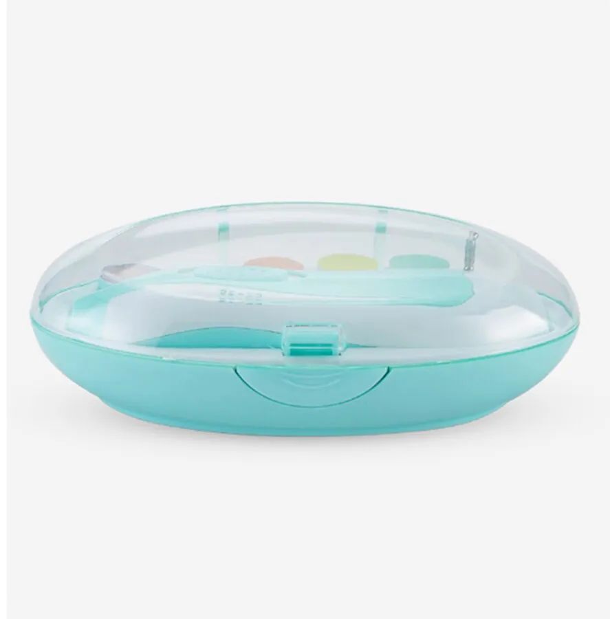 Electric Baby Nail Grinder & Trimmer Kit – 6-in-1 Safe Manicure Set for Children (Blue/Pink)