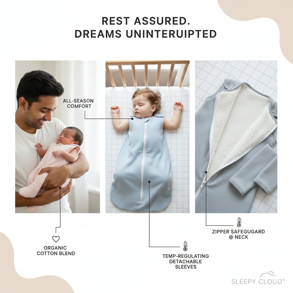 Winter Baby Sleep Sack – Warm, Soft & Detachable Sleeves