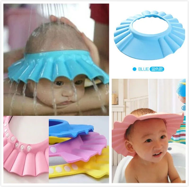 Kids Bath Shower Cap – Adjustable Elastic Shampoo Shield, Baby Hair Wash Protector