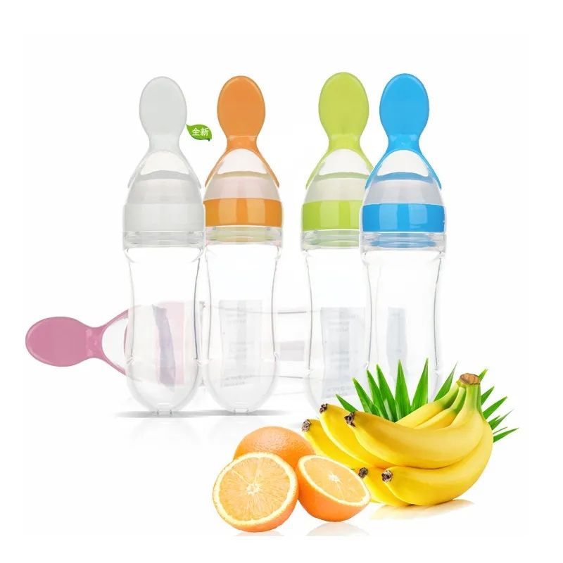 Baby Silicone Spoon Bottle Feeder – Newborn Milk & Food Supplement Feeding Bottle