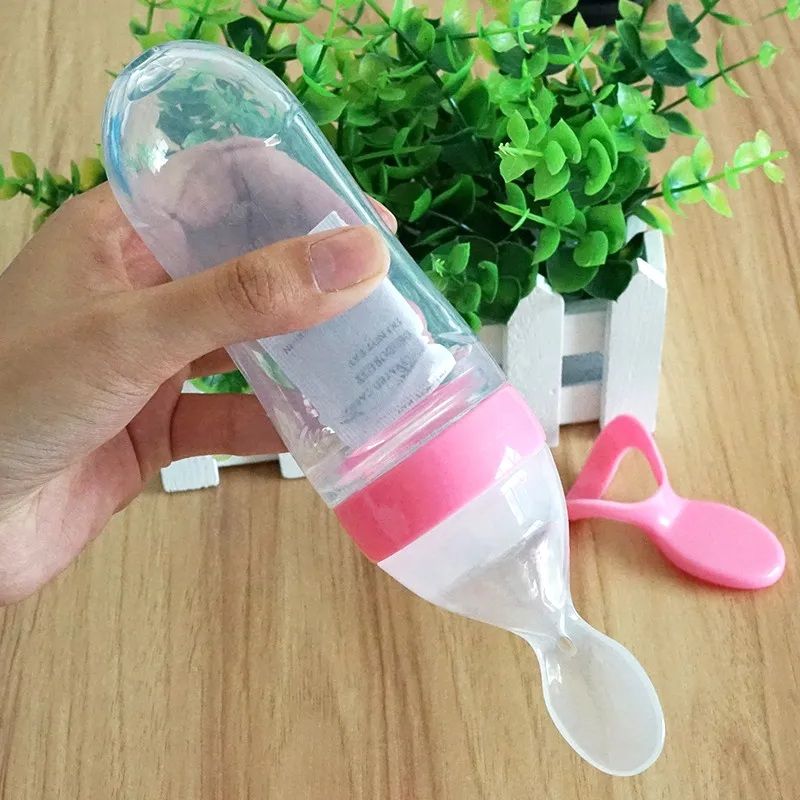 Baby Silicone Spoon Bottle Feeder – Newborn Milk & Food Supplement Feeding Bottle