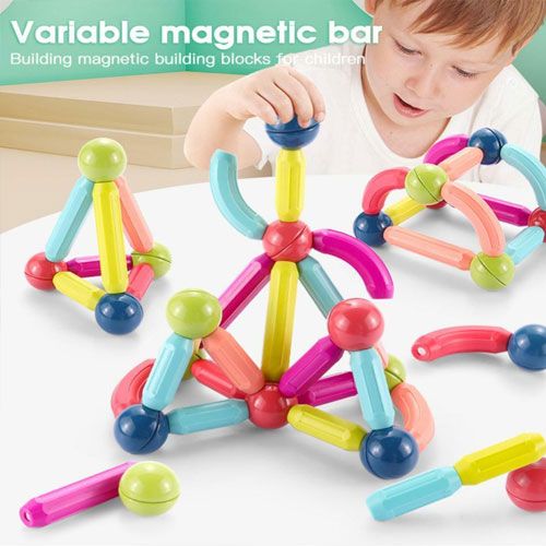 Magnetic Bar Blocks Construction Set (25 Pieces) – Brain Development Toy
