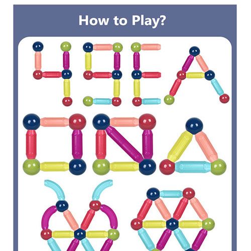 Magnetic Bar Blocks Construction Set (25 Pieces) – Brain Development Toy