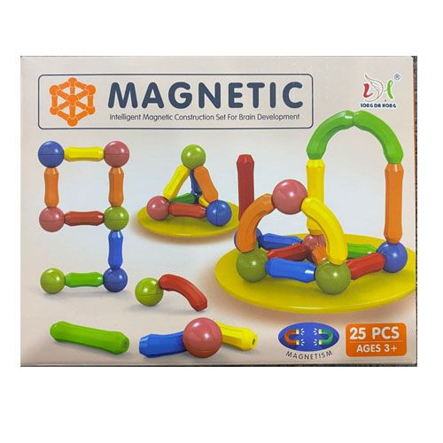Magnetic Bar Blocks Construction Set (25 Pieces) – Brain Development Toy