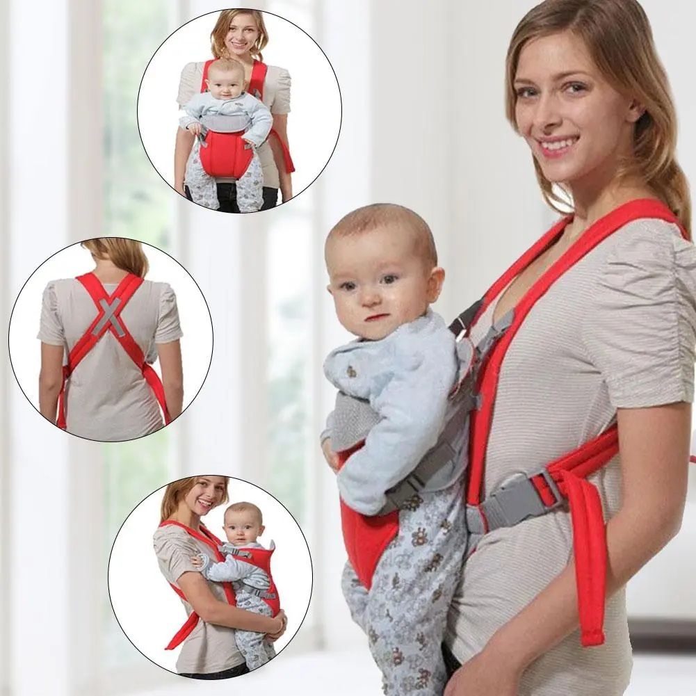 Premium Multicolor Adjustable Baby Carrier with Safety Belt – Strong & Comfortable for Newborns to Toddlers (3–18 Months)